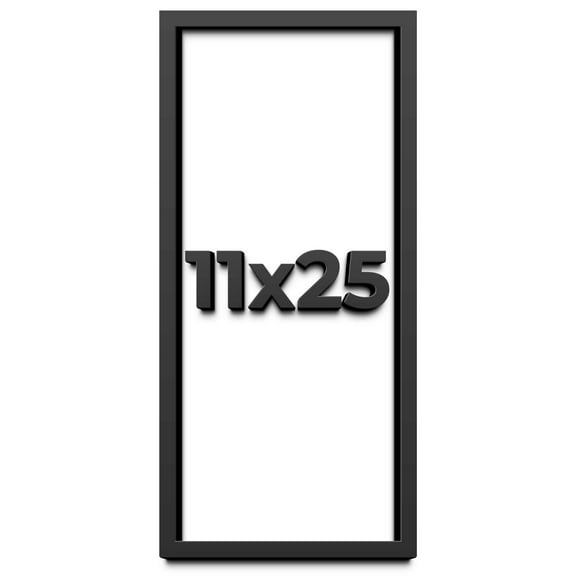 11x25 Shadow Box Frame Black | 1 inches Deep Real Wood Contemporary Shadowbox Display Frame | UV