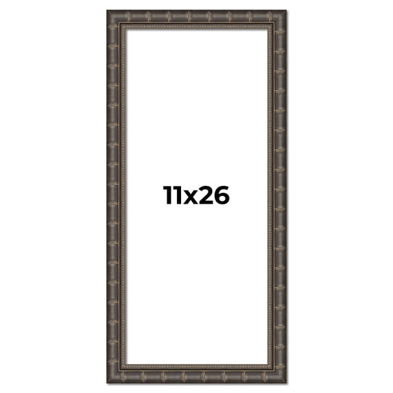 11x26 Frame Black Bamboo Solid Wood Picture Frame Width 1.5 Inches | Interior Frame Depth 0.5