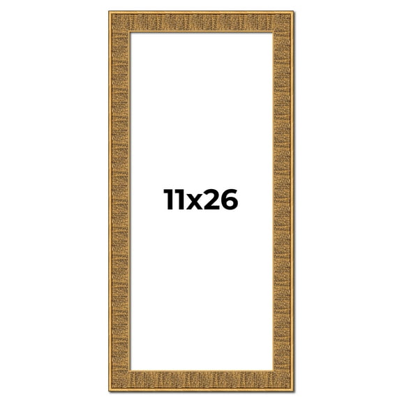 11x26 Frame Black and Gold Distressed Solid Wood Sonoma Picture Frame | 1.625 Inch Moulding Width |