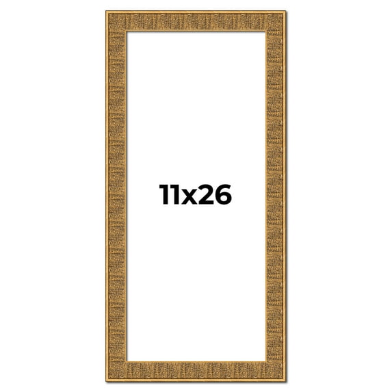 11x26 Frame Black and Gold Distressed Solid Wood Sonoma Picture Frame | 1.625 Inch Moulding Width |