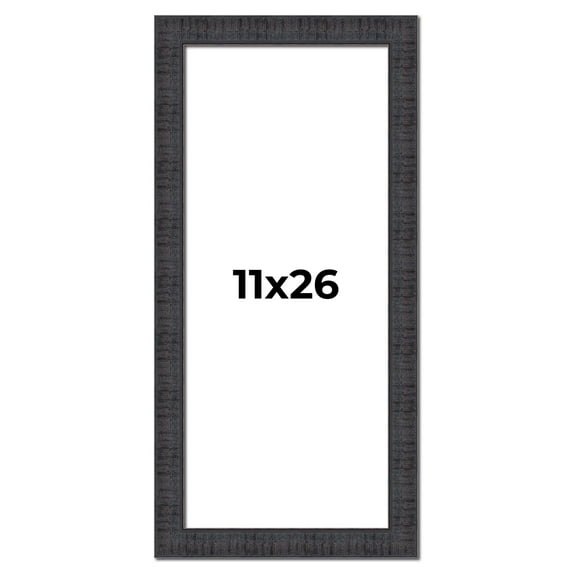 11x26 Frame Brown Rustic Solid Wood Picture Frame 1.5 Inches Wide | Interior Frame Depth 0.5 Inches