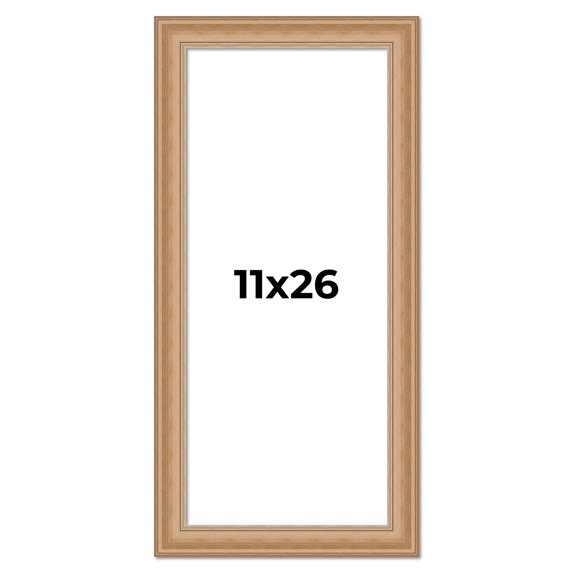11x26 Frame Charleston Honey Brown Solid Wood Picture Frame Width 1.75 Inches | Interior Depth 0.5