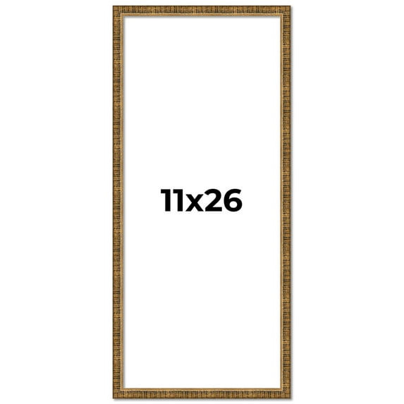 11x26 Frame Gold Kingsley Distressed Solid Wood Picture Frame Width 0.75 Inches | Interior Frame