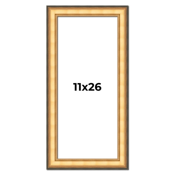 11x26 Frame Gold Plein Aire Solid Wood Picture Frame Width 2 Inches | Interior Frame Depth 0.5