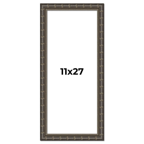 11x27 Frame Black Bamboo Solid Wood Picture Frame Width 1.5 Inches | Interior Frame Depth 0.5