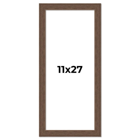11x27 Frame Brown Farmhouse Solid Wood Picture Frame Width 1.5 Inches | Interior Frame Depth 0.5