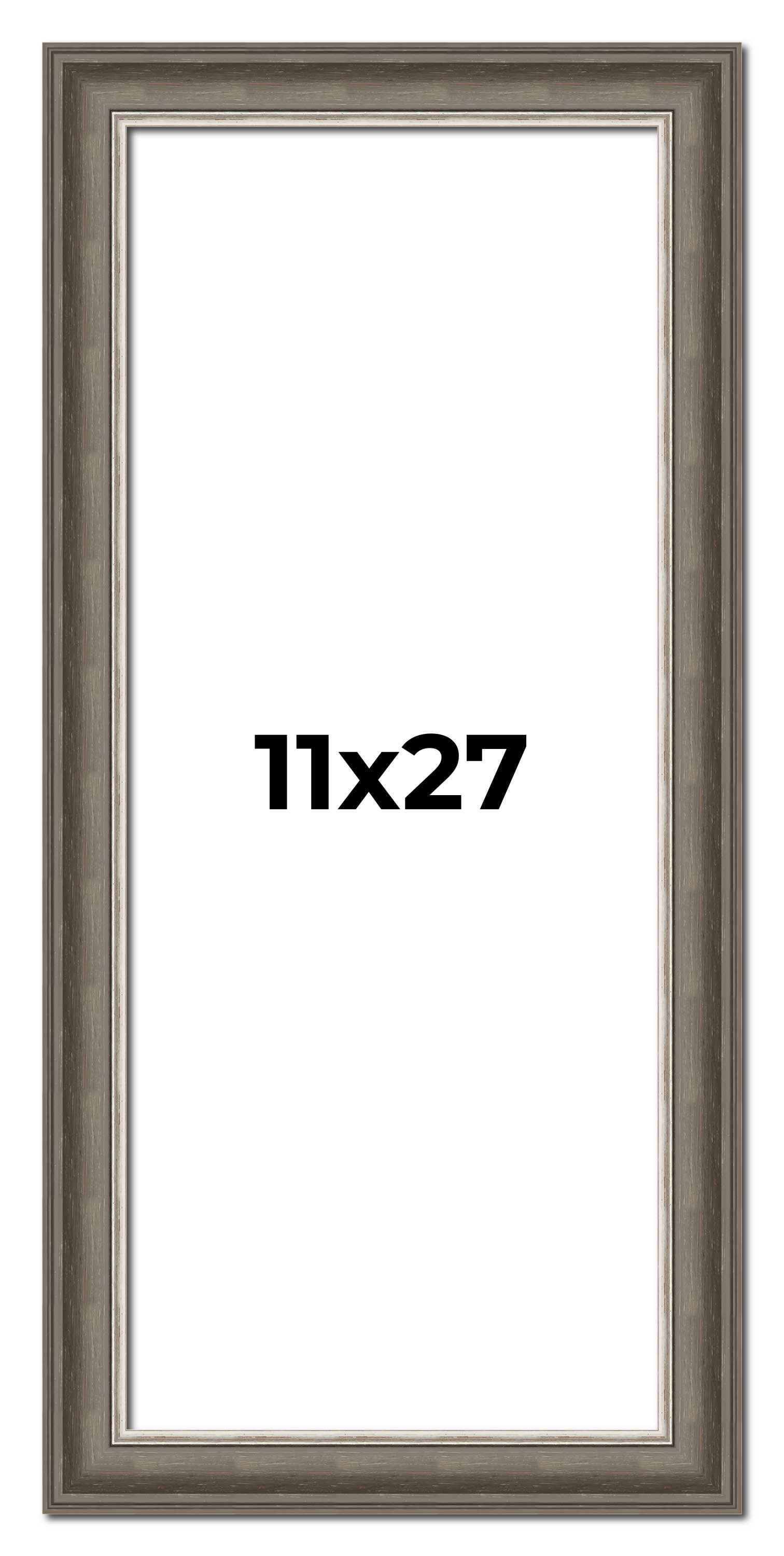 11x27 Frame Brown Solid Wood Picture Frame | 1.75 Inch Moulding Width ...