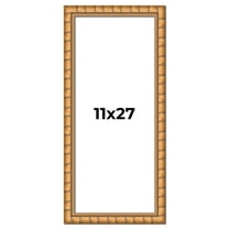 11x27 Frame Gold Real Wood Picture Frame Width 1.5 inches | Interior Frame Depth 0.5 inches |
