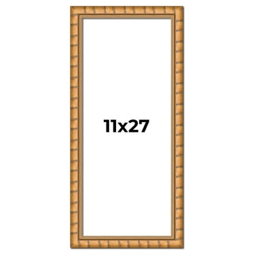 11x27 Frame Gold Real Wood Picture Frame Width 1.5 inches | Interior Frame Depth 0.5 inches |