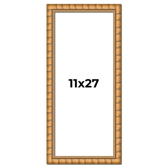 11x27 Frame Gold Real Wood Picture Frame Width 1.5 inches | Interior Frame Depth 0.5 inches |