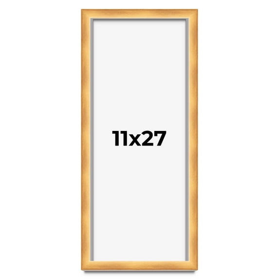 11x27 Shadow Box Bronze Cross-Brushed Display Frame | 1.625 Inches Deep Solid Wood | UV Resistant