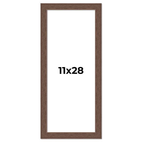 11x28 Frame Brown Distressed Barnwood Picture Frame | Rustic Farmhouse Photo Frame Includes UV
