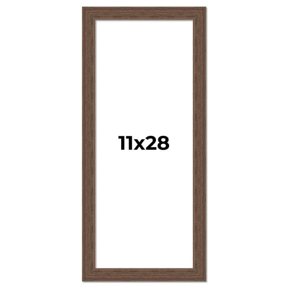 11x28 Frame Brown Distressed Barnwood Picture Frame | Rustic Farmhouse Photo Frame Includes UV