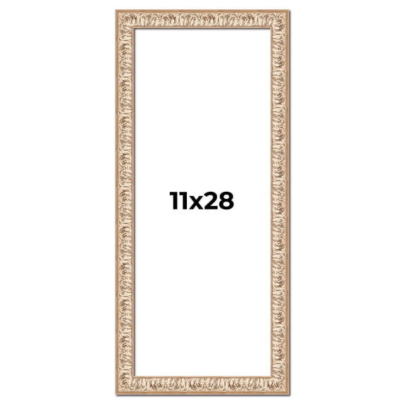 11x28 Frame White Real Wood Picture Frame Width 1.5 inches | Interior Frame Depth 0.5 inches |