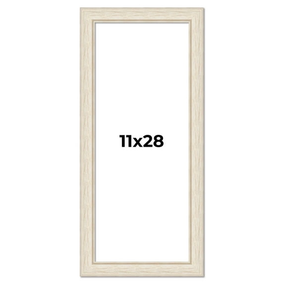 11x28 Frame White Real Wood Picture Frame Width 1.75 inches | Interior Frame Depth 0.5 inches |