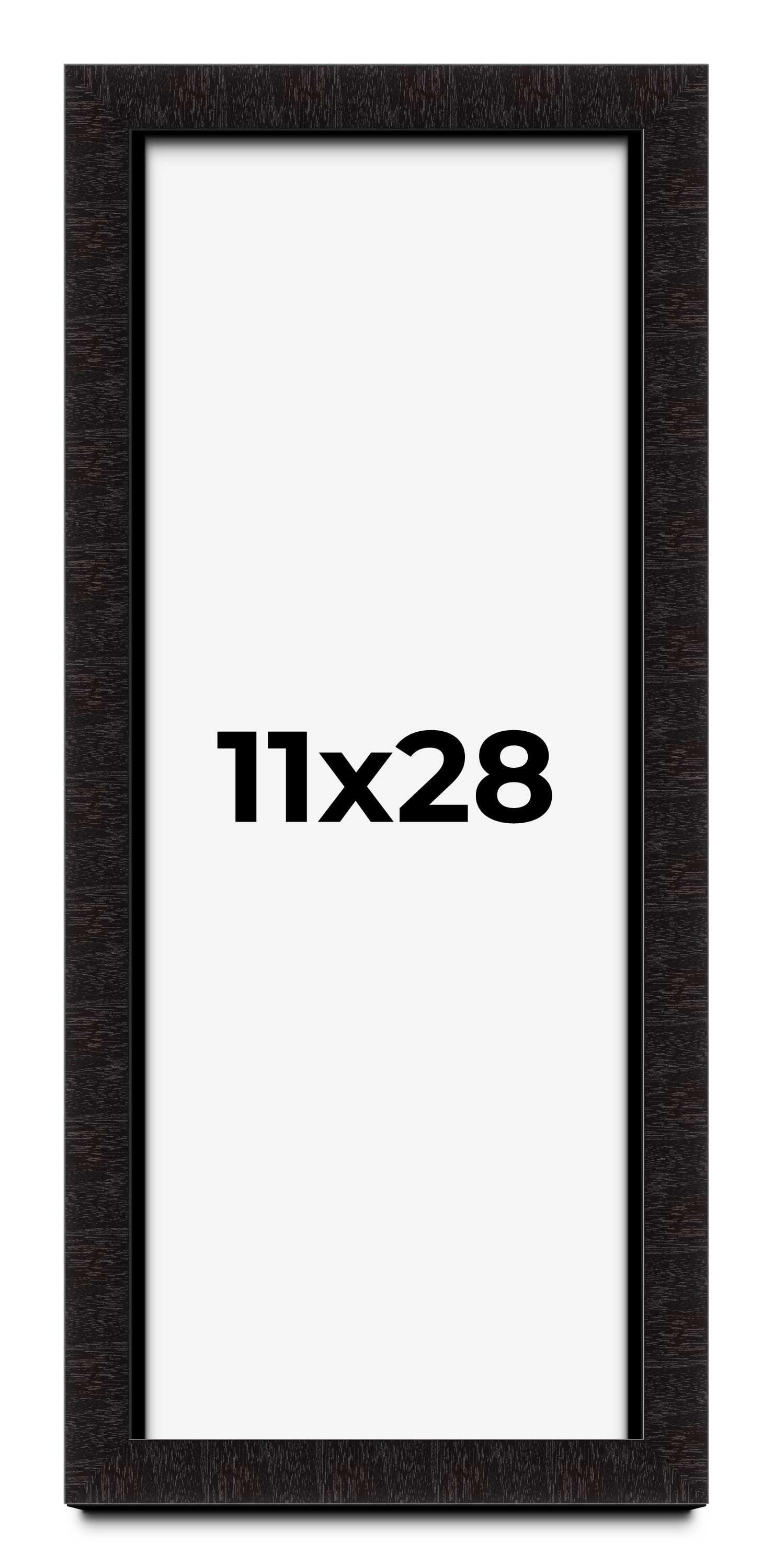 One Rabbet Frame 11x28 Shadow Box Black Solid Wood Display Picture Frame | 1 Inch Rabbet ...