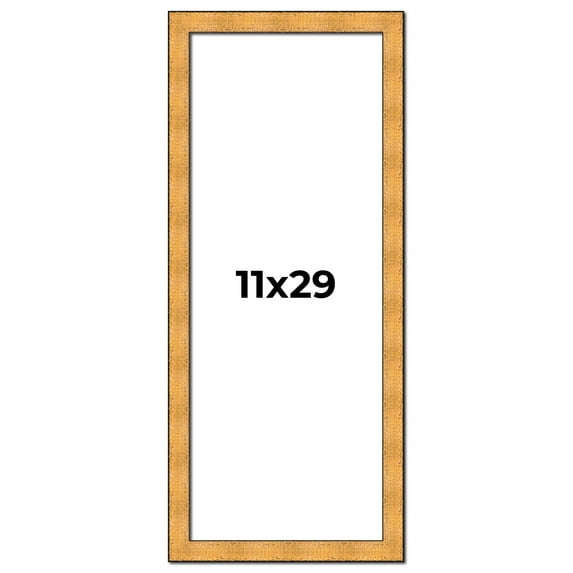 11x29 Frame Gold Rustic Solid Wood Picture Frame | 1.25 Inch Wide Moulding | Rustique Gold