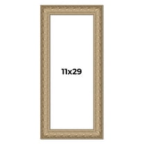 11x29 Frame Ornate Silver Beaded Solid Wood Picture Frame Width 2.5 Inches | Interior Depth 1