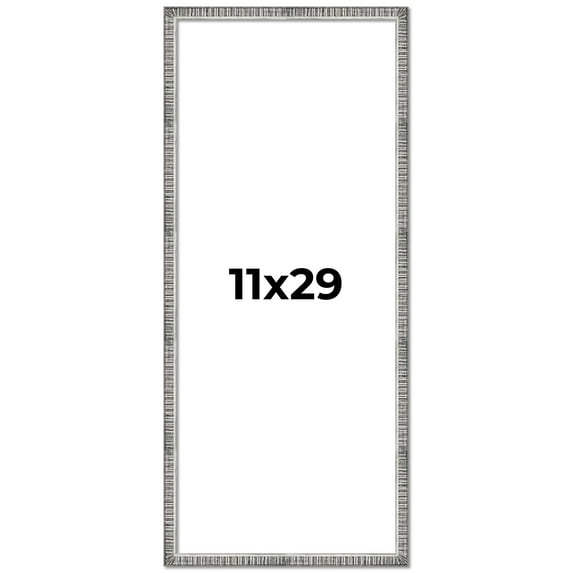 11x29 Frame Silver Picture Frame - Complete Modern Photo Frame Includes UV Acrylic Shatter Guard