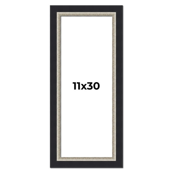 11x30 Frame Black Real Wood Picture Frame Width 2.25 Inches | Interior Frame Depth 0.5 Inches |