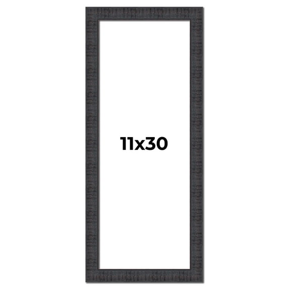 11x30 Frame Brown Rustic Solid Wood Picture Frame 1.5 Inches Wide | Interior Frame Depth 0.5 Inches