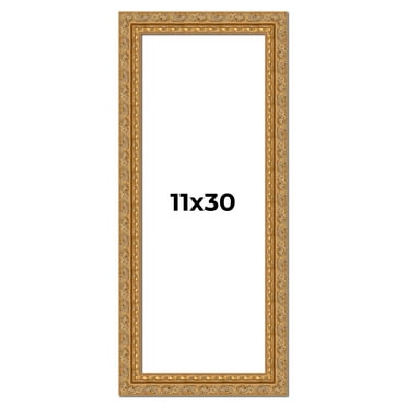 11x30 Frame Gold Ornate Solid Wood Picture Frame | 2 Inch Moulding Width | Firman Traditional Photo