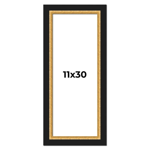11x30 Frame Gold Real Wood Picture Frame Width 2.25 Inches | Interior Frame Depth 0.5 Inches |