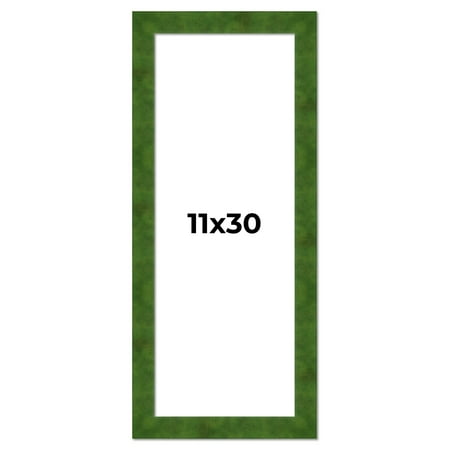 11x30 Frame Green Burl Solid Wood Picture Frame | 1.75 Inches Moulding Width | Interior Frame Depth