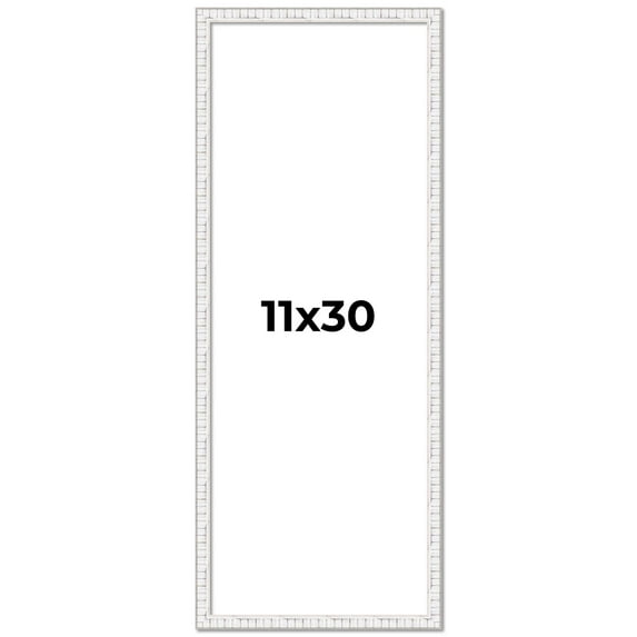 11x30 Frame White Real Wood Picture Frame Width 0.75 inches | Interior Frame Depth 0.5 inches |