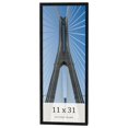 thumbnail image 1 of 11x31 Frame Black Charcoal Grey Wood Textured Picture Frame | 0.75 Inch Moulding Width | Gunmetal, 1 of 8