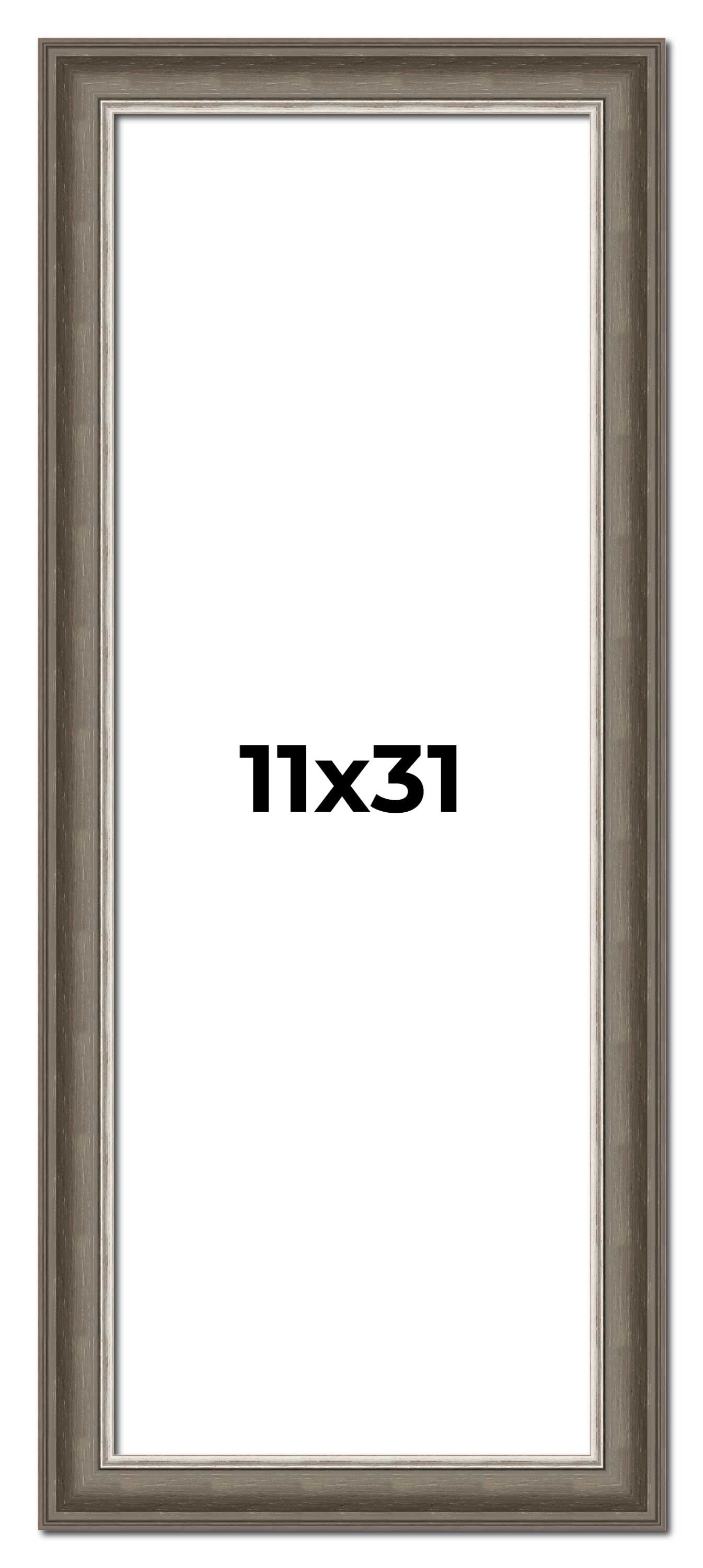 11x31 Frame Brown Solid Wood Picture Frame | 1.75 Inch Moulding Width ...