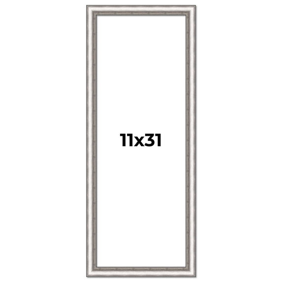 11x31 Frame Silver Real Wood Picture Frame Width 1.25 Inches | Interior Frame Depth 0.5 Inches |