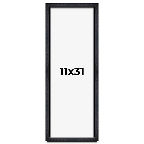 11x31 Shadow Box Frame Black | 1 Inches Deep Real Wood Farmhouse Shadowbox Display Frame | UV