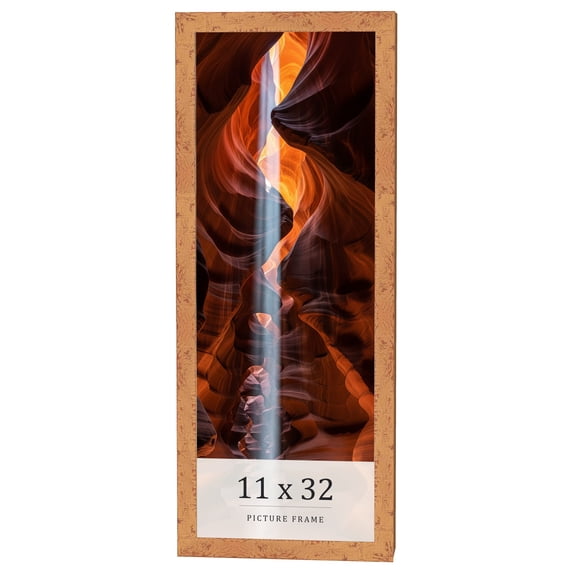 11x32 Frame Beige Real Wood Picture Frame Width 1.25 inches | Interior Frame Depth 0.5 inches |