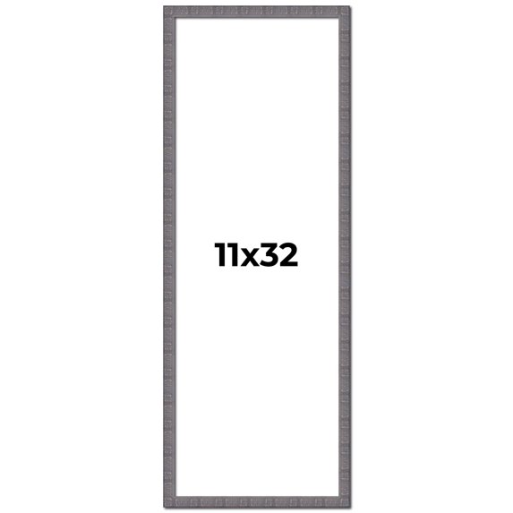 11x32 Frame Blue Kingsley Pewter Solid Wood Picture Frame Width 0.75 Inches |Interior Depth 0.5