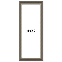 11x32 Frame Brown Solid Wood Picture Frame | 1.75 Inch Moulding Width | Austin Frame Complete with
