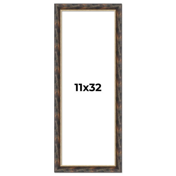 11x32 Frame Gold Real Wood Picture Frame Width 1.5 inches | Interior Frame Depth 0.5 inches |