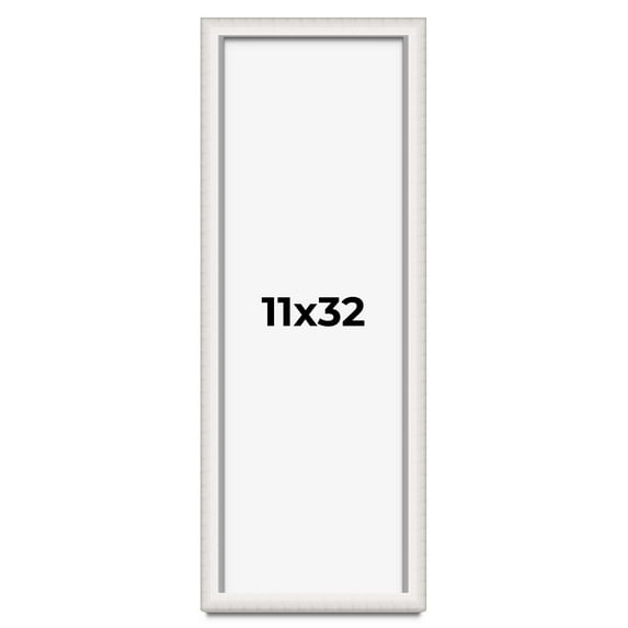 11x32 Shadow Box Silver Brushed Striped Display Frame | 1.625 Inches Deep | 1 Inch Moulding Width |