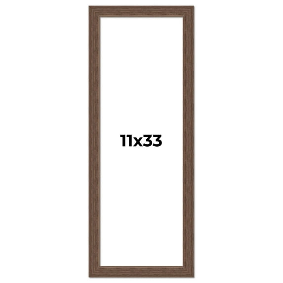 11x33 Frame Brown Farmhouse Solid Wood Picture Frame Width 1.5 Inches | Interior Frame Depth 0.5