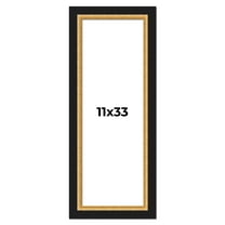 11x33 Frame Gold Real Wood Picture Frame Width 2.25 Inches | Interior Frame Depth 0.5 Inches |