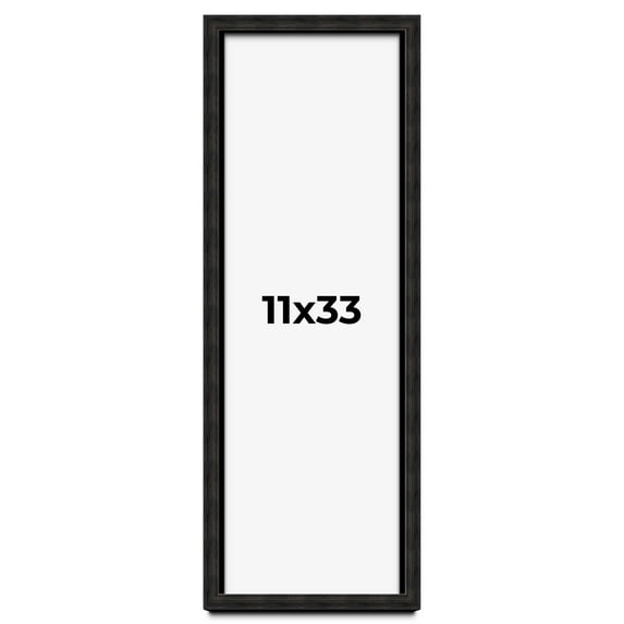 11x33 Shadow Box Black Rustic Barnwood Display Frame | 1.125 Inch Deep | 0.875 Inch Moulding Width