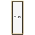 thumbnail image 1 of 11x33 Shadow Box Frame Gold | 1.375 Inches Deep Real Wood Contemporary Shadowbox Display Frame | UV, 1 of 7