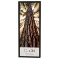 thumbnail image 1 of 11x34 Frame Black Charcoal Grey Wood Textured Picture Frame | 0.75 Inch Moulding Width | Gunmetal, 1 of 8