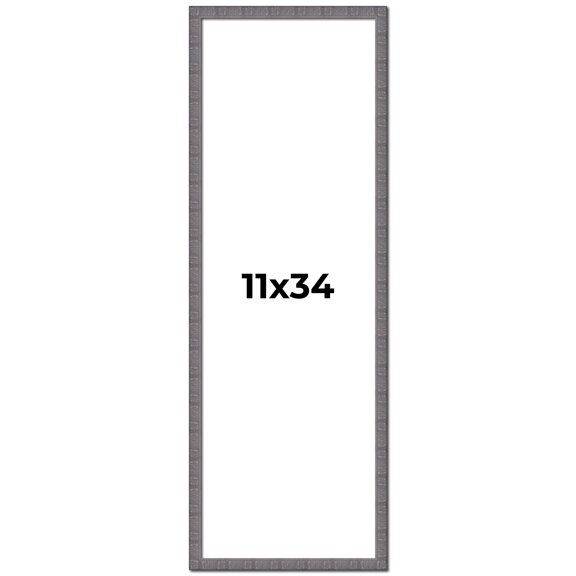 11x34 Frame Blue Kingsley Pewter Solid Wood Picture Frame Width 0.75 Inches |Interior Depth 0.5