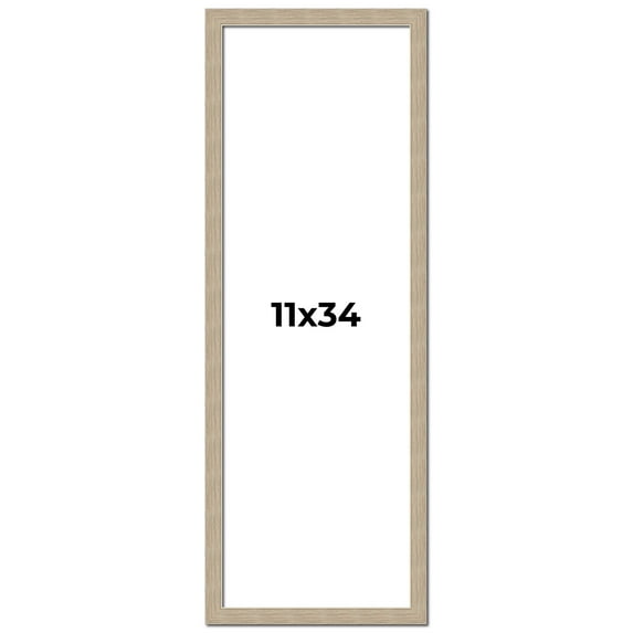 11x34 Frame Grey Solid Wood Picture Frame Width 1 Inches | Interior Frame Depth 0.5 Inches |