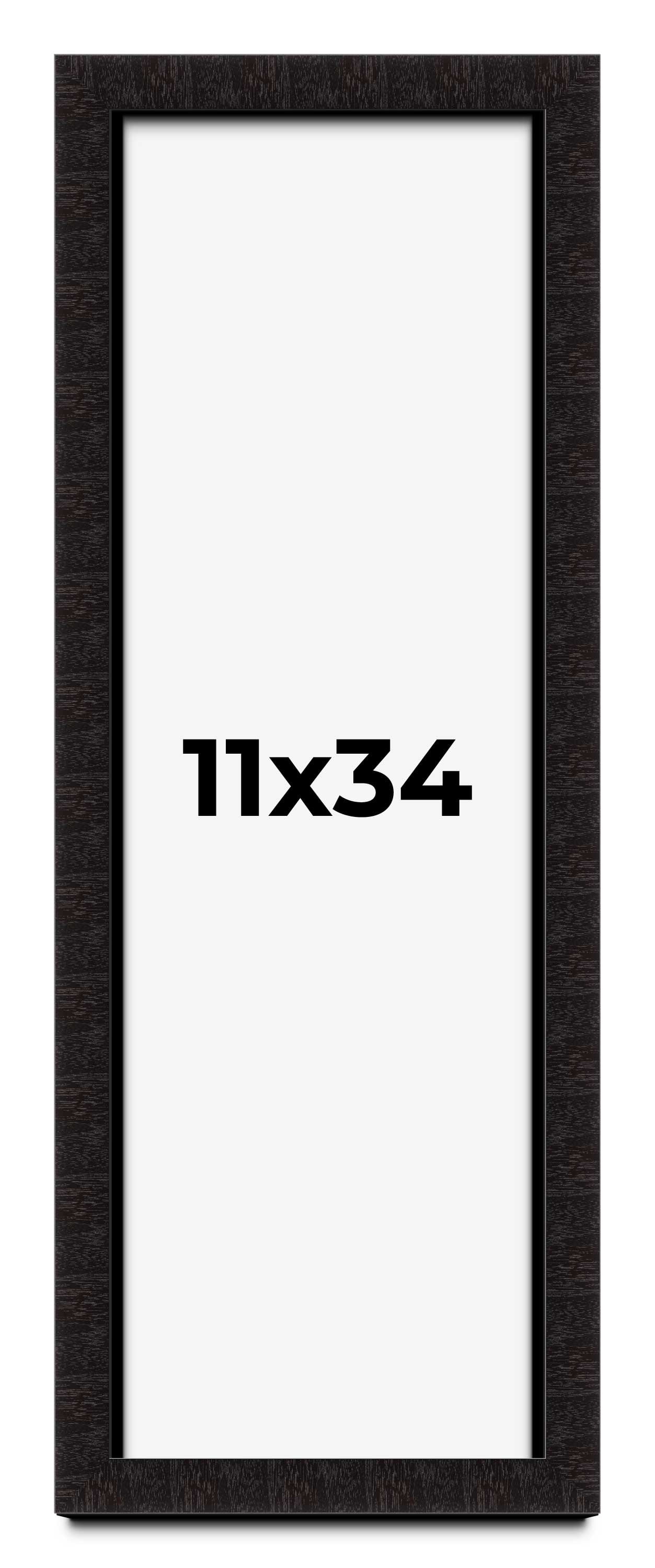 One Rabbet Frame 11x34 Shadow Box Black Solid Wood Display Picture Frame | 1 Inch Rabbet ...