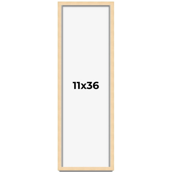 11x36 Frame Beige Real Wood Picture Frame Width 0.75 inches | Interior Frame Depth 0.5 inches |
