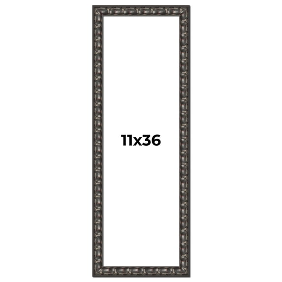 11x36 Frame Black-Brown Medieval Solid Wood Picture Frame | 1.5 Inch Moulding Width | Gotham