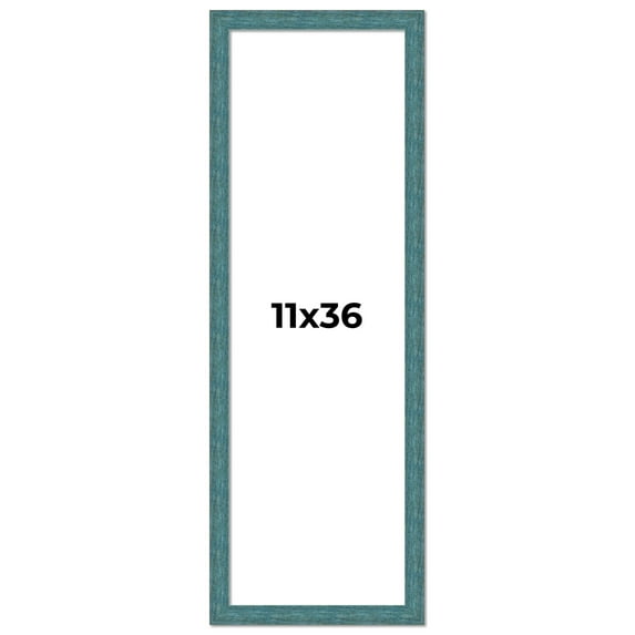11x36 Frame Blue Rustic Barnwood Solid Wood Picture Frame Width 1.25 Inches | Interior Depth 0.5