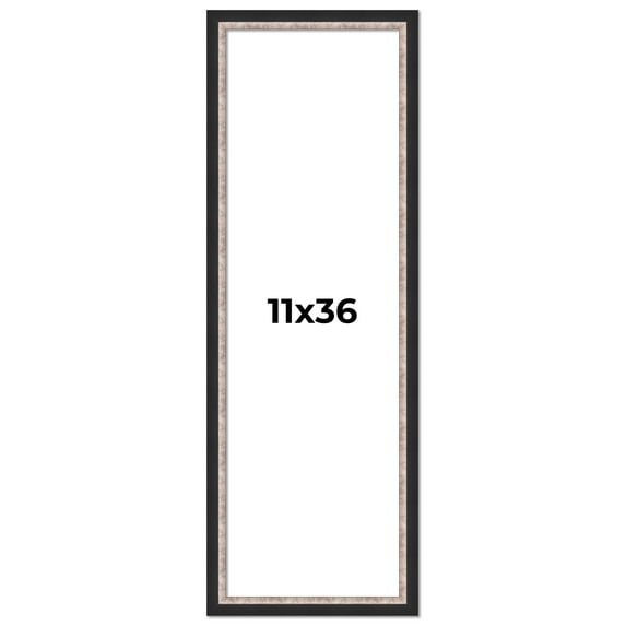 11x36 Frame Silver Real Wood Picture Frame Width 1.25 Inches | Interior Frame Depth 0.75 Inches |